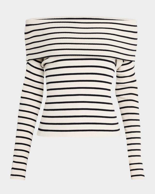 Evelyn Ribbed Off-Shoulder Top